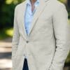 Summer Linen Suits Linen Wools Blend Luxury Fabric - Image 2