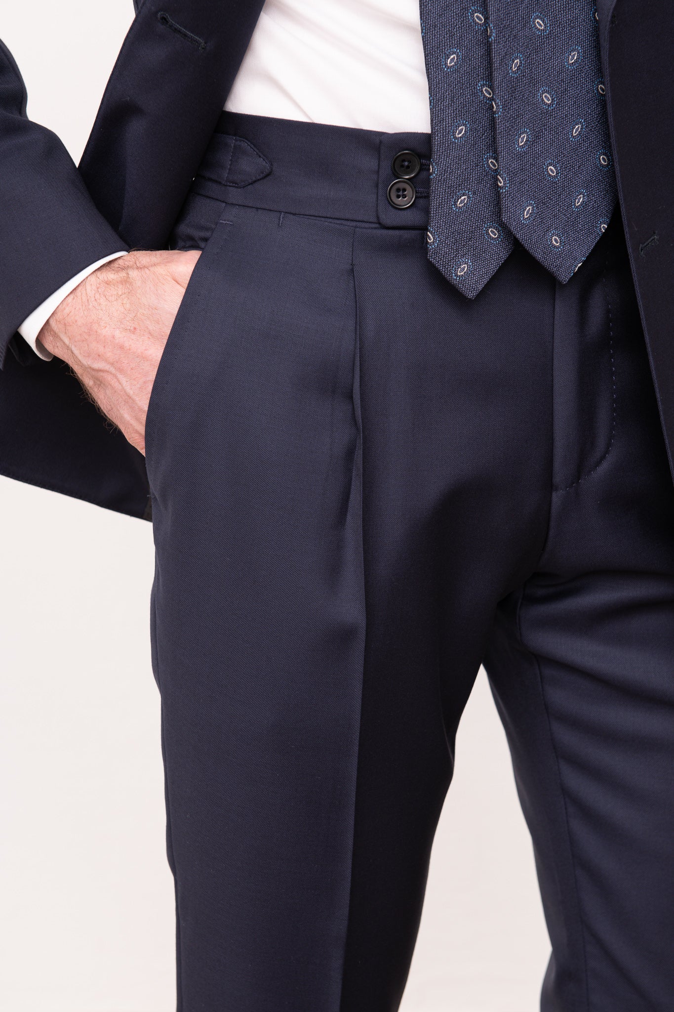 Double Breasted Suit Navy Blue - Image 4