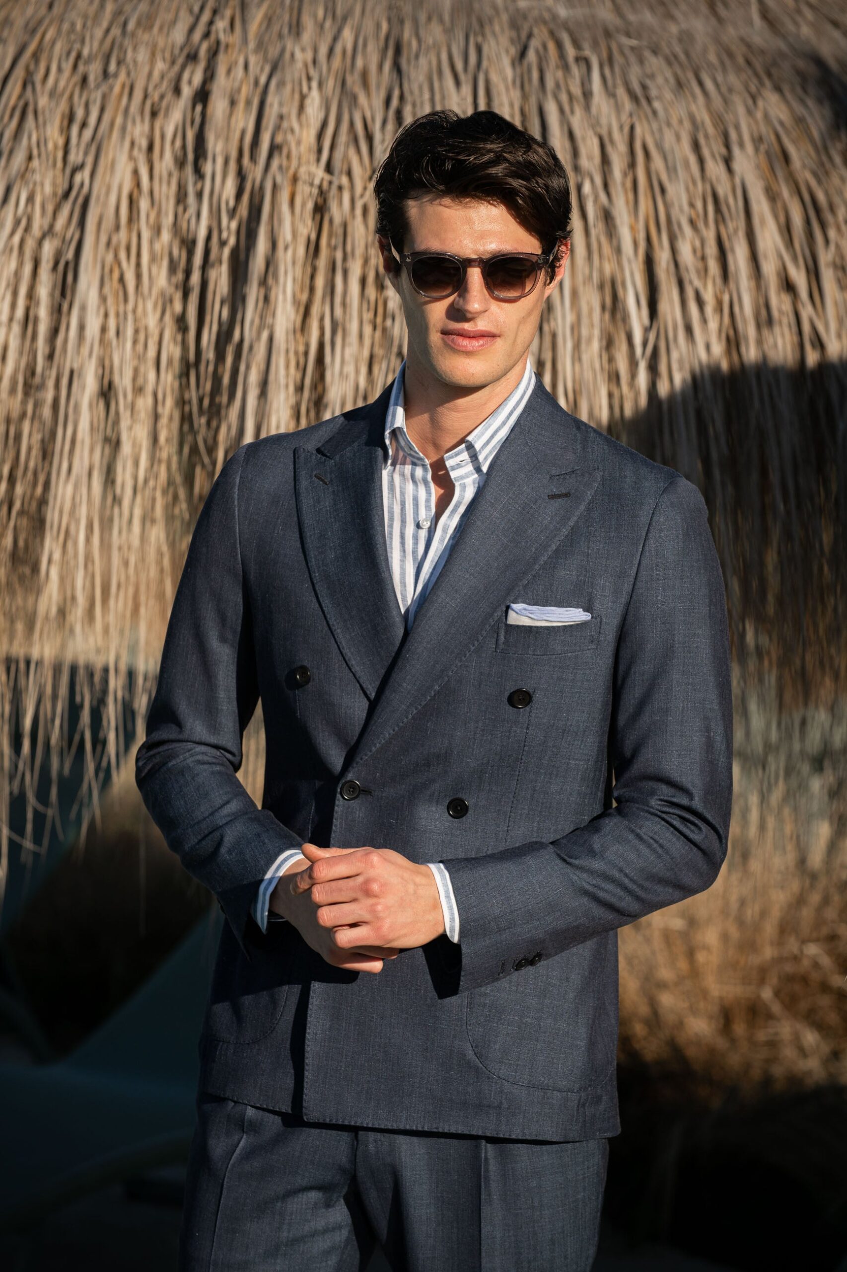 Double Breasted Suit Charcoal Gray