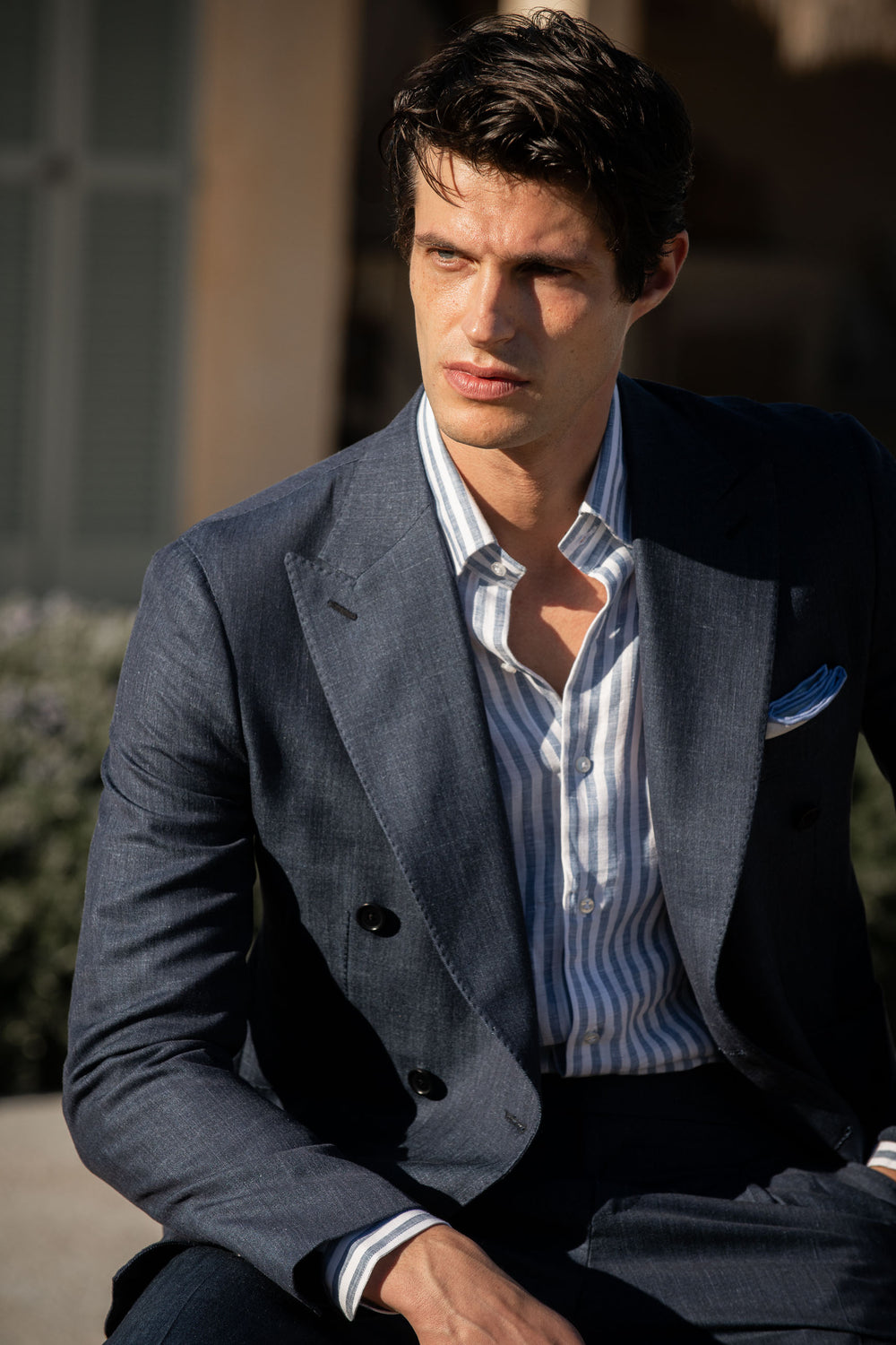 Double Breasted Suit Charcoal Gray - Image 3